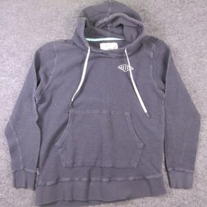 Jetty Hoodie Mens Medium Gray Terry Knit Fleece Pullover Kangaroo Pocket Logo